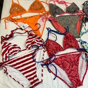 LOT/9~2PC SWIMSUITS & 4 MIX/MATCH PIECES~LG/XL